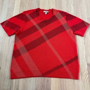Burberry Britt women’s red plaid sweater size xl x large